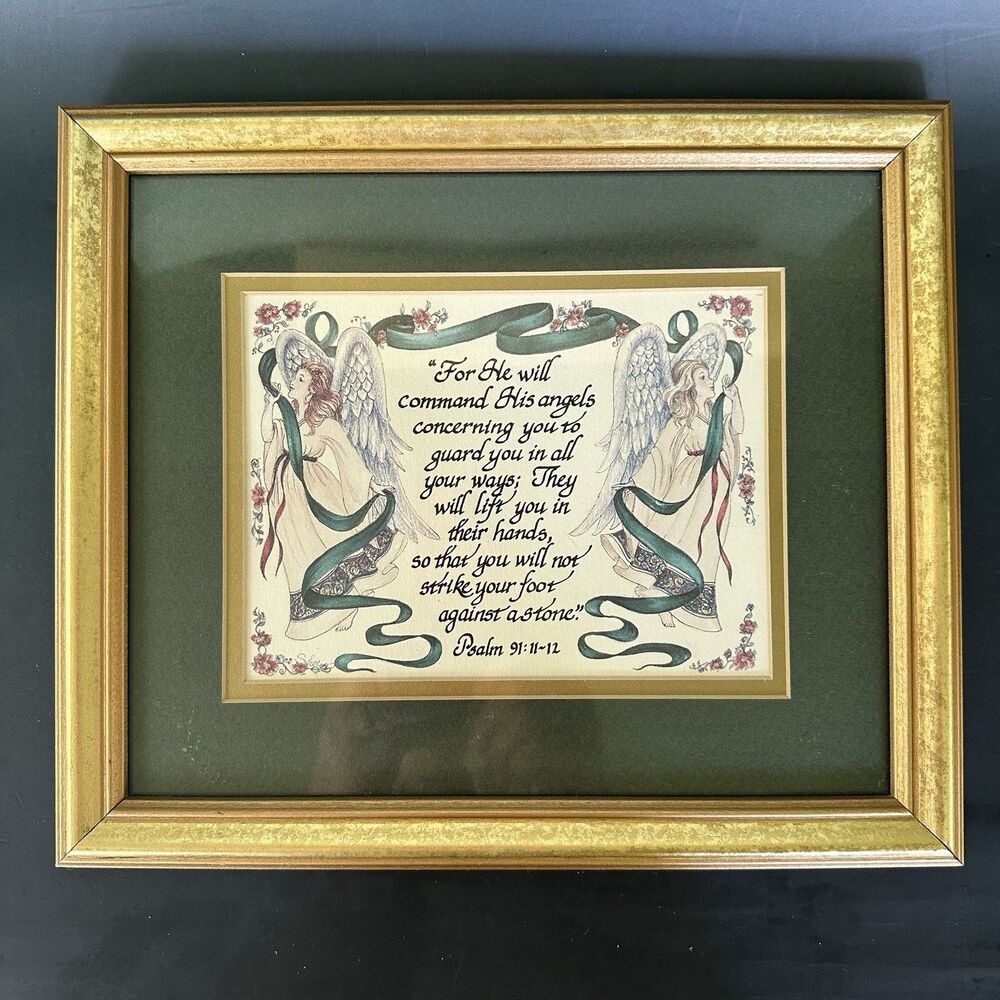 Cindy Jacobs Psalm 91 Guardian Angels Framed Double Matted Christian Wall Art
